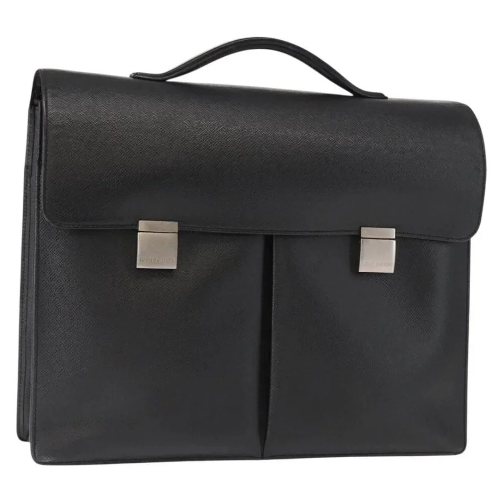 LOUIS VUITTON Taiga Serviette Kazan Business Bag Ardoise